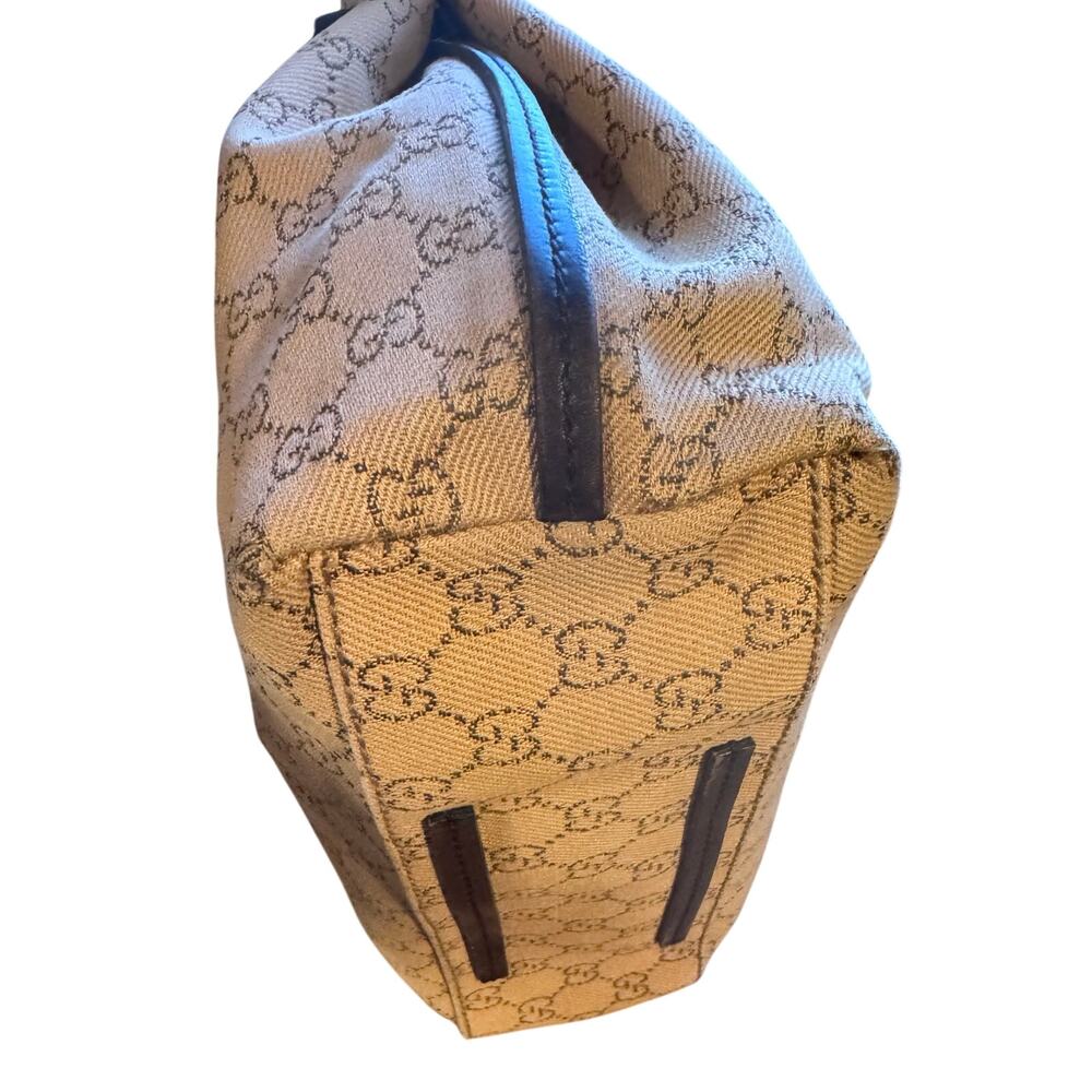 Auth. Vintage Gucci Tan GG Canvas Tote Shoulder Bag - Picture 6 of 16